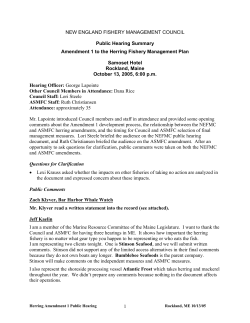 1 NEW ENGLAND FISHERY MANAGEMENT COUNCIL Public