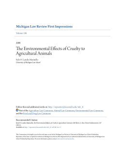 The Environmental Effects of Cruelty to Agricultural Animals