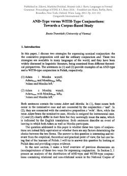 AND-Type versus WITH-Type Conjunctions: Towards a Corpus