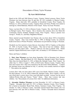 Descendants of Henry Taylor Wiseman