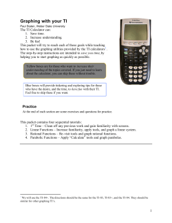 Graphing With Your TI - Weber State University