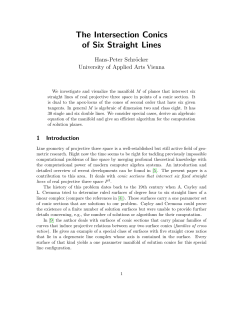 The Intersection Conics of Six Straight Lines