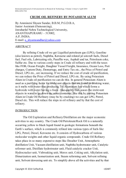 crude oil refinery by potassium alum
