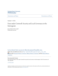 Essex under Cromwell: Security and Local