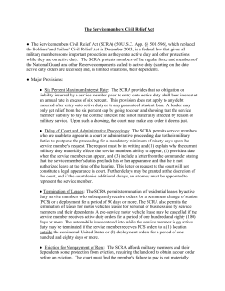 The Servicemembers Civil Relief Act
