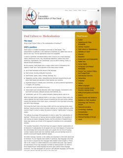 Deaf Culture vs. Medicalization