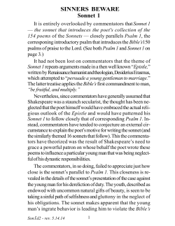 Sonnet 1 - The Jewish Hidden Shakespeare by David Basch