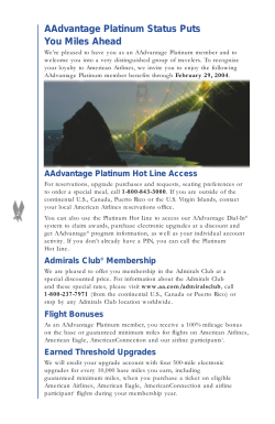 AAdvantage Platinum Status Puts You Miles