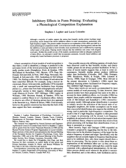 Inhibitory Effects in Form Priming