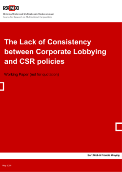 The Lack of Consistency between Corporate Lobbying and