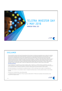 May 2016 Investor Day presentation