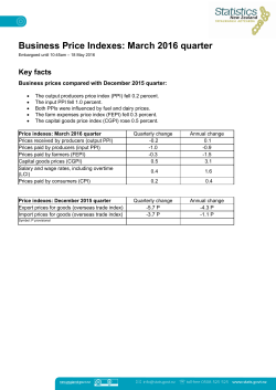 Business Price Indexes: March 2016 quarter