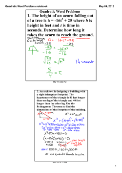Quadratic Word Problems.notebook