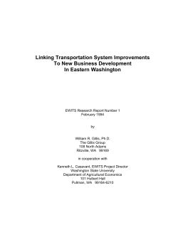 Linking Transportation System Improvements To New Business