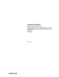 JD Edwards EnterpriseOne Development Client Installation Guide