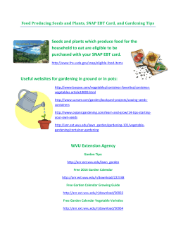 EBT SNAP cardholders can purchase seeds and plants that produce
