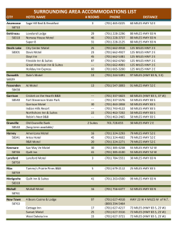 surrounding area accommodations list