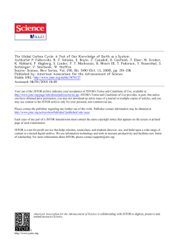 The Global Carbon Cycle: A Test of Our Knowledge of Earth as a