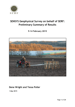 SENSYS Geophysical Survey on behalf of SERF: Preliminary