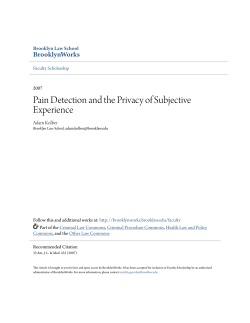 Pain Detection and the Privacy of Subjective