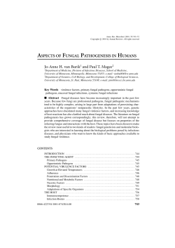 ASPECTS OF FUNGAL PATHOGENESIS IN