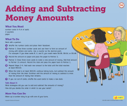 Adding and Subtracting Money Amounts Adding