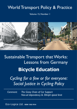 Sustainable Transport that Works: Lessons from Germany