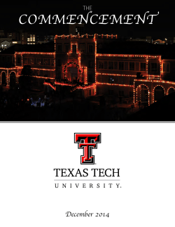 commencement - Texas Tech University Departments