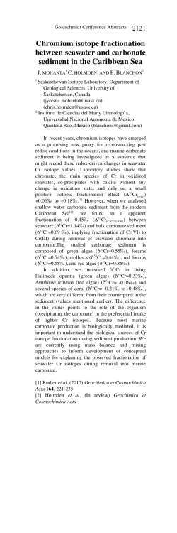 Chromium isotope fractionation between seawater and carbonate