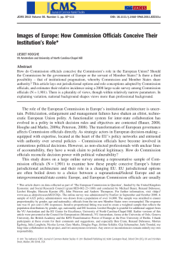 Images of Europe: How Commission Officials