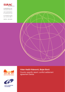 Country specific report on the conflict settlement