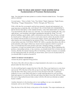 HOW TO HOLD AND SHOOT YOUR SCOPED RIFLE Fundamentals