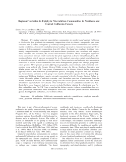 Regional Variation in Epiphytic Macrolichen