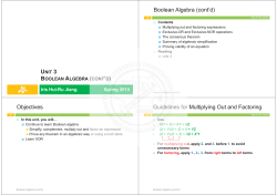 unit 3 boolean algebra (cont`d)