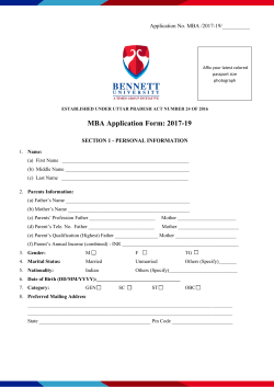 MBA Application Form: 2017-19