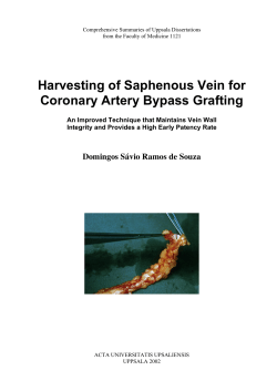 Harvesting of Saphenous Vein for Coronary Artery Bypass