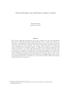 Fiscal federalism and distributive politics in India