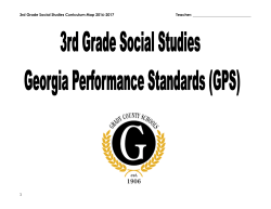 3rd Grade Social Studies Curriculum Map