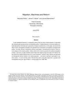 Migration, Machines and Reform*