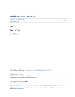 Foreword - Berkeley Law Scholarship Repository