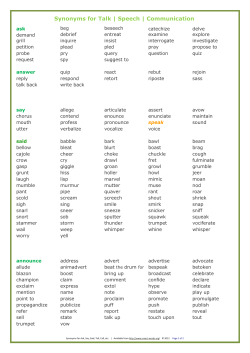 Synonyms for Talk and Speech