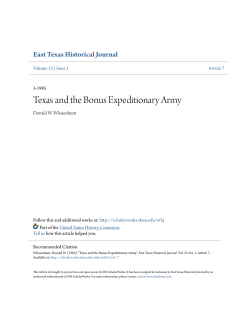 Texas and the Bonus Expeditionary Army