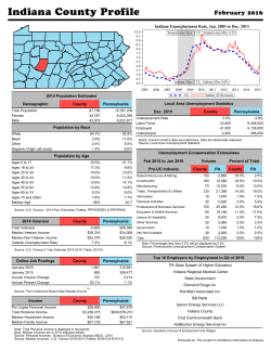County Profile - Feb 2016 - Indiana County Center for Economic