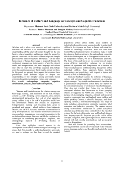 Influence of Culture and Language on Concepts and