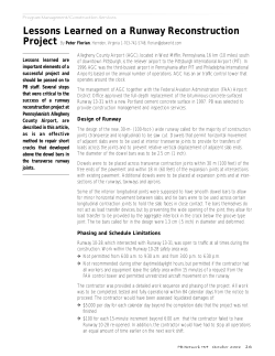 Lessons Learned on a Runway Reconstruction Project