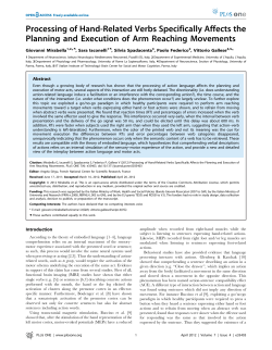Processing of Hand-Related Verbs Specifically Affects the Planning