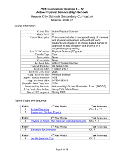 HCS Secondary Curriculum Document