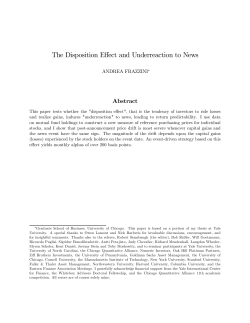 The Disposition Effect and Underreaction to News