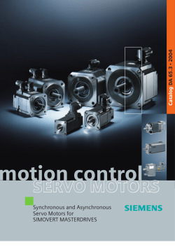 Servo Motors for SIMOVERT MASTERDRIVES