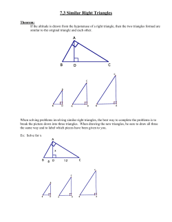 Notes 7.3 Similar Right Triangles